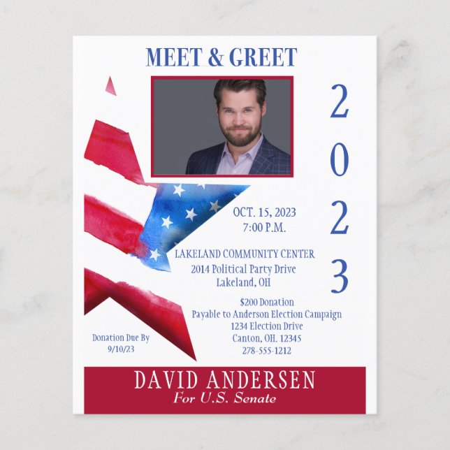 Politisches Treffen und Greet Fundraiser W/Foto Flyer (Vorne)