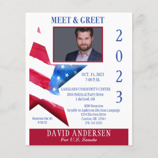 Politisches Treffen und Greet Fundraiser W/Foto Flyer