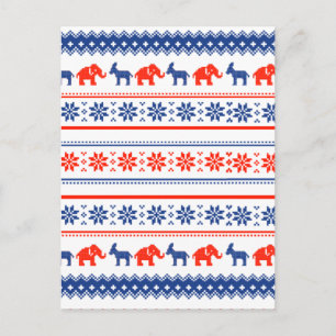 POLITISCHES UGLY SWEATER PATTER POSTKARTE