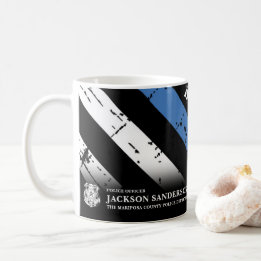 Polizei-Abteilung Thin Blue Line Logo Kaffeetasse