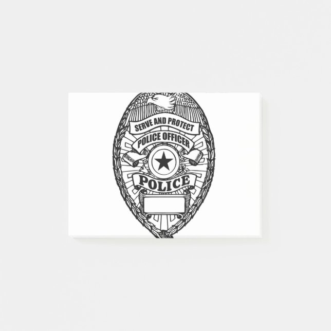 Polizei-Abzeichen - generisch Post-it Klebezettel (Vorderseite)