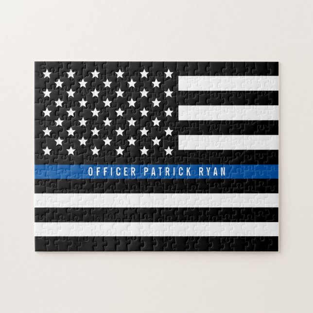 Polizei-addieren dünne Blue Line-amerikanische (Horizontal)