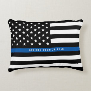 Polizei-addieren dünne Blue Line-amerikanische Dekokissen