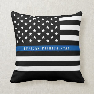 Polizei-addieren dünne Blue Line-amerikanische Kissen