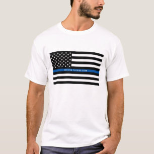 Polizei-addieren dünne Blue Line-amerikanische T-Shirt