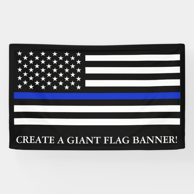 Polizei als amerikanische Flagge Banner (Horizontal)