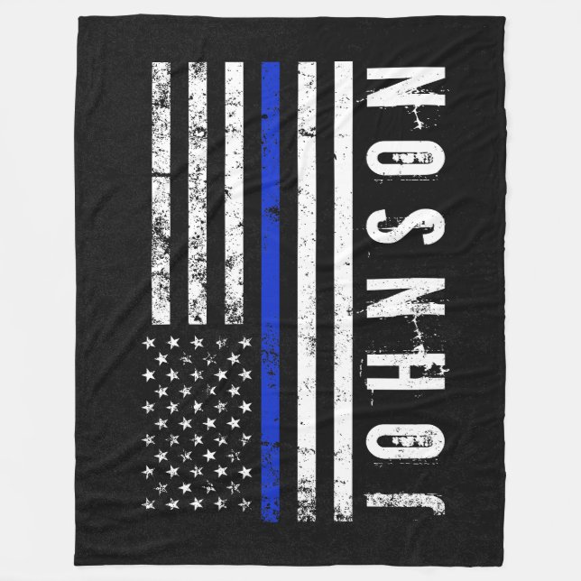 Polizei angeredete beunruhigte Flagge-Gewohnheit Fleecedecke (Vorderseite)