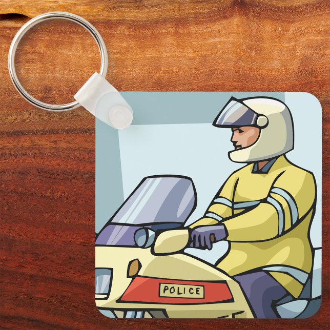Polizei auf einem Motorrad-Schlüsselanhänger Schlüsselanhänger (Von Creator hochgeladen)