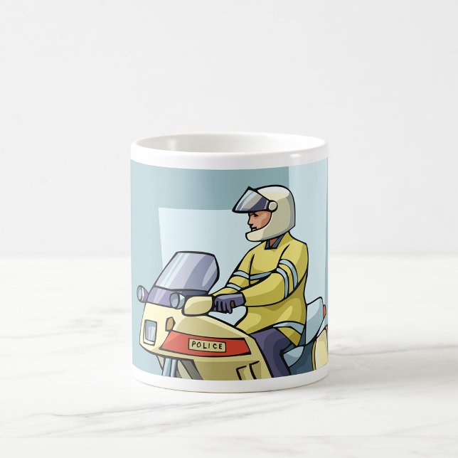Polizei auf einer Motorrad-Tasse Kaffeetasse (Von Creator hochgeladen)