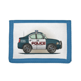 Polizei-Auffänger-Auto-Polizist-Auto Trifold Geldbörse