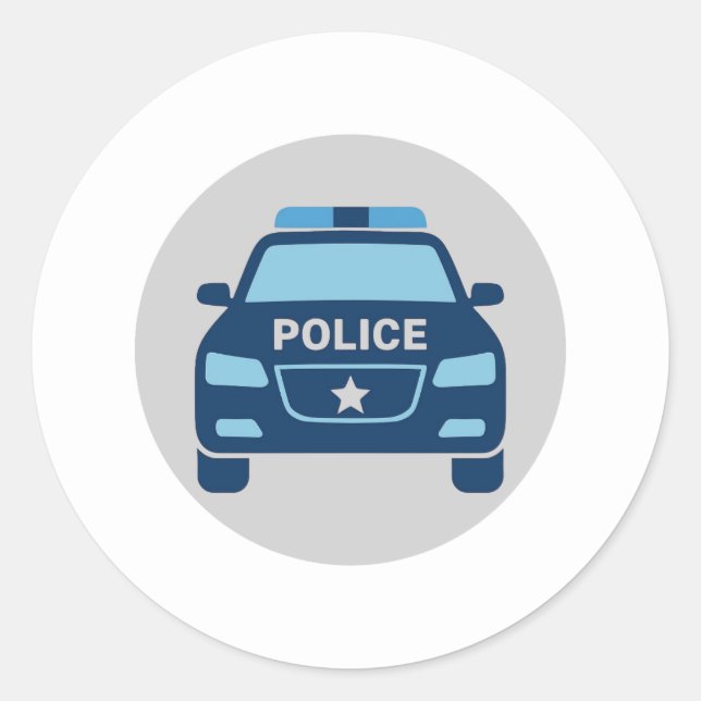 Polizei Auto Frontansicht Aufkleber (Vorderseite)