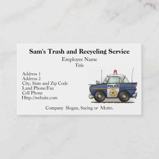 Polizei-Auto-Polizei Crusier Polizist-Auto Visitenkarte (Vorderseite)