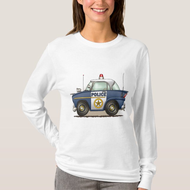 Polizei-Auto-Polizei Crusier T-Shirt (Vorderseite)