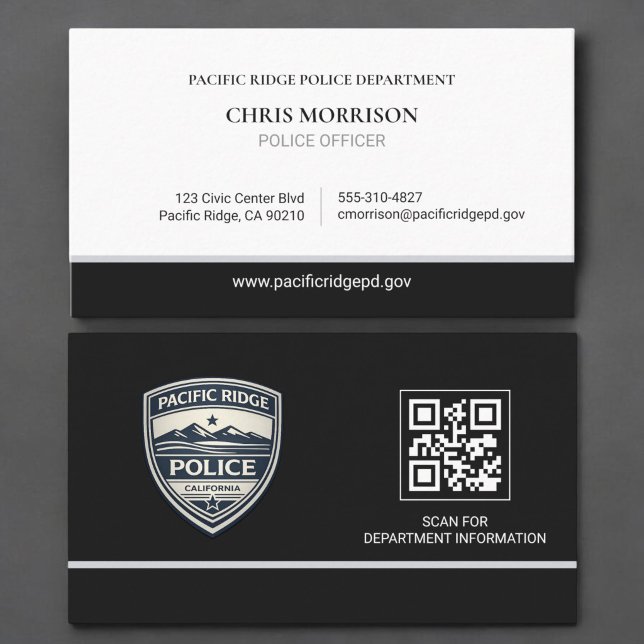 Polizei-Beamter Law Enforcement QR-Code-Logo Visitenkarte (Von Creator hochgeladen)