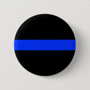Polizei-blaue dünne Linie Knopf Button