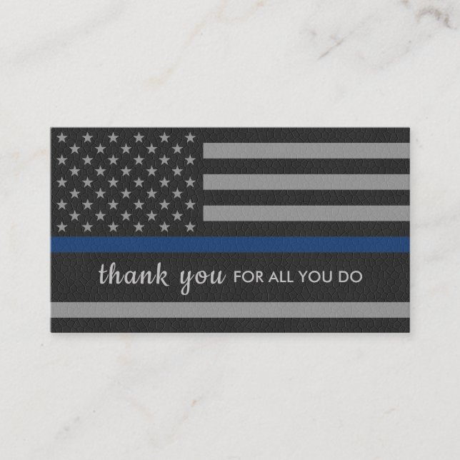 Polizei dankt Ihnen Personalisiert Thin Blue Line Visitenkarte (Vorderseite)