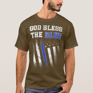 Polizei dünn blaue Linie, Gott segne den blauen Dr T-Shirt