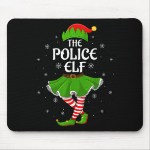 Polizei Elf Weihnachtsfamilie Mädchen Elf Squad Mousepad