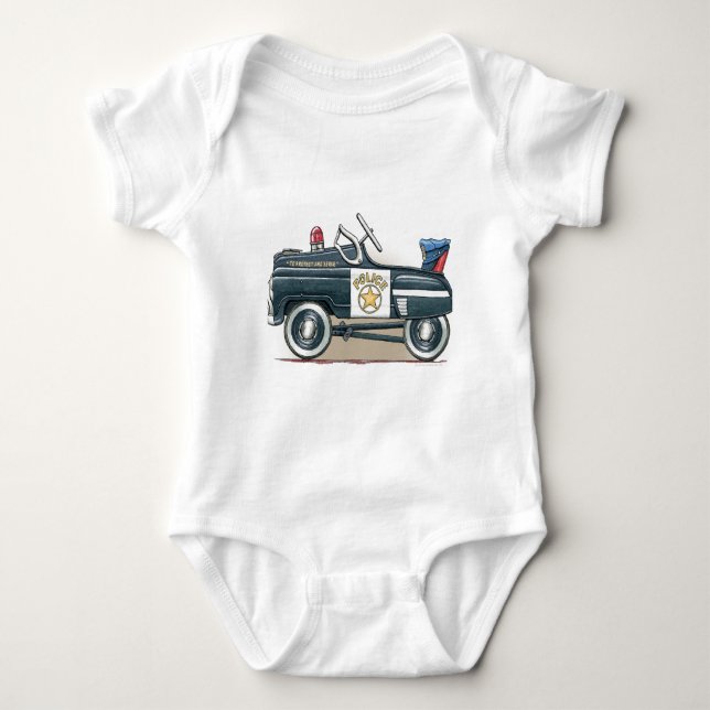 Polizei elt Auto-Polizist-Auto rad Baby Strampler (Vorderseite)