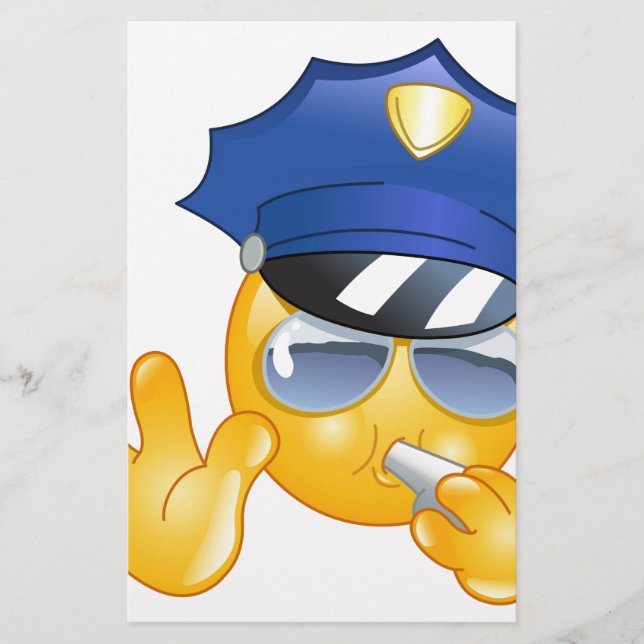 Polizei Emoji Briefpapier (Vorderseite)