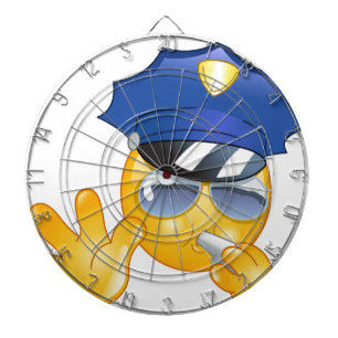 Polizei-Emoji Dartscheibe