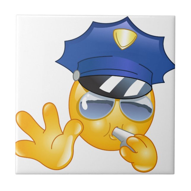 Polizei Emoji Fliese (Vorderseite)