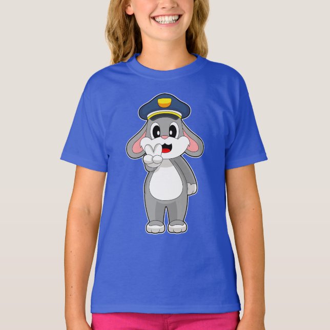 Polizei für Kaninchen-Polizist T-Shirt (Vorderseite)