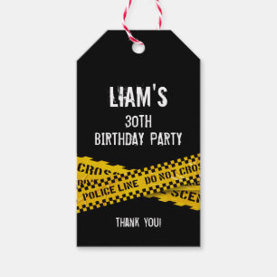 Polizei-Geburtstagspartei oder Mord-Mystery-Party Geschenkanhänger