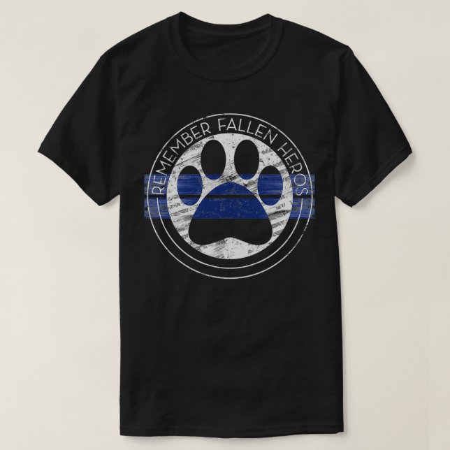 Polizei-Gedenkpolizei K9 gefallene Helden K9 Poliz T-Shirt (Design vorne)