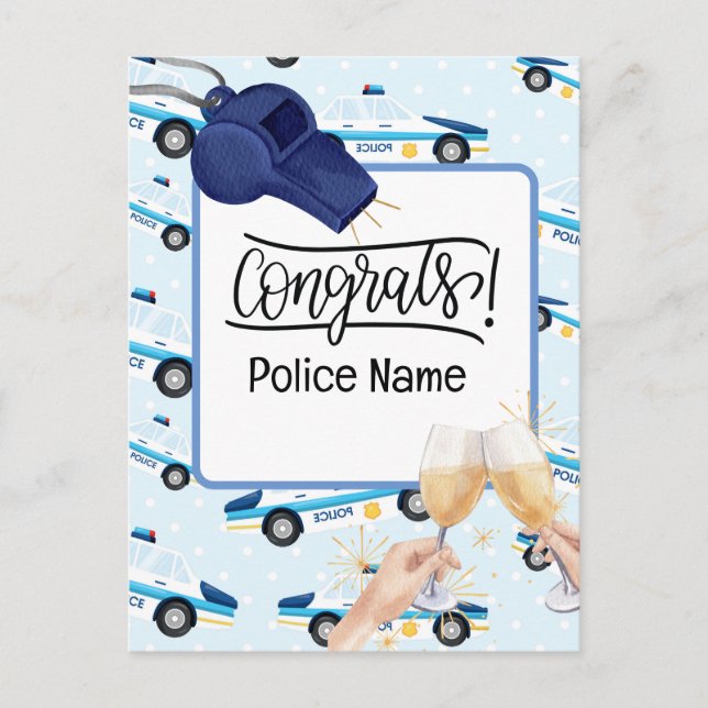 Polizei Gratulation  Postkarte (Vorderseite)