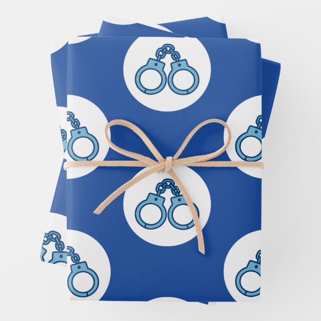 Polizei Handschellen Geschenkverpackungspapier  Geschenkpapier Set (Beispiel)