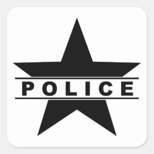 Polizei hat quadratischer aufkleber