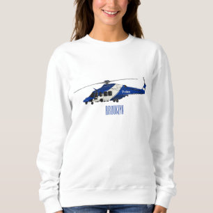 Polizei-Hubschrauber Cartoon-Illustration  Sweatshirt