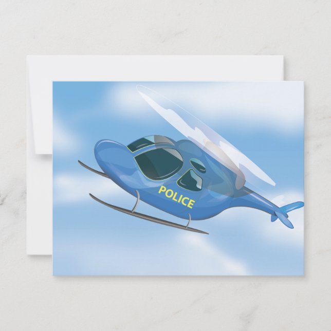 Polizei-Hubschrauber Einladung (Vorderseite)