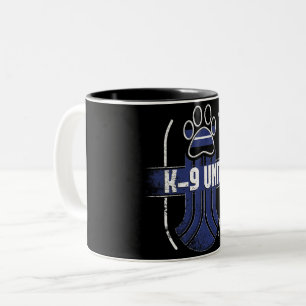 Polizei-Hund K-9 verdünnen blaue Linie Zweifarbige Tasse