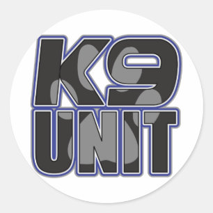 Polizei-K9-Einheit Paw-Druck Runder Aufkleber