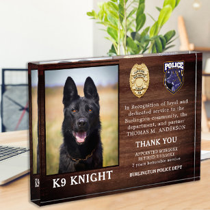 Polizei K9 Strafverfolgungsbeamter Hund Acryl Auszeichnung