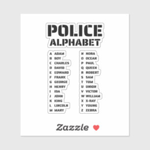 Polizei Lautschrift Alphabet Anleitung Aufkleber