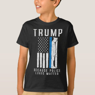 Polizei lebt Problem Pro Trump Thin Blue Line US F T-Shirt