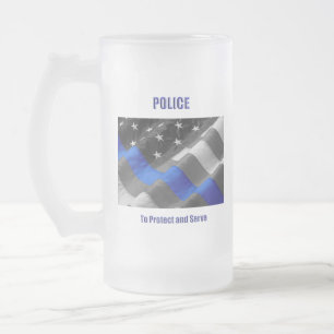 Polizei Mattglas Bierglas