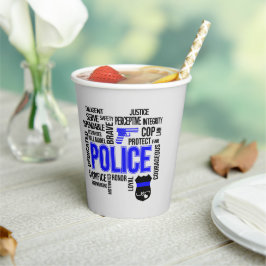 Polizei mit deskriptiven Worten Party Cups Pappbecher