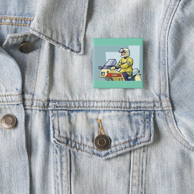 Polizei-Motorrad-Offizier Strafverfolgung Button (Von Creator hochgeladen)