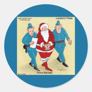 Polizei Navidad: Der Weihnachtsmann war sehr böse Runder Aufkleber