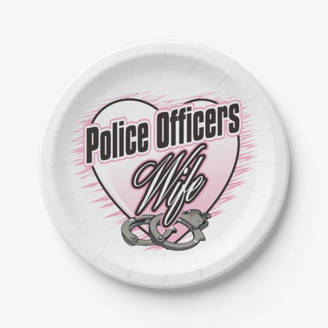 Polizei-Offizier-Ehefrau Pappteller (Vorderseite)