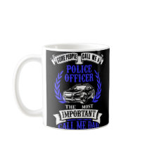 Polizei-Offizier-Vater-Auto-Weiß u. Blau