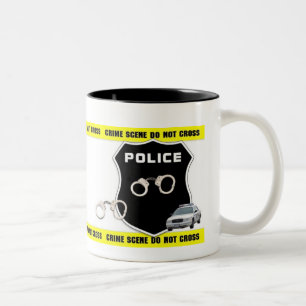 Polizei-Offizier-Verbrechen-Szenen-Tasse Zweifarbige Tasse