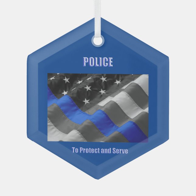 Polizei Ornament Aus Glas (Vorderseite)
