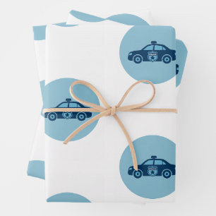 Polizei-Party-Verpackung Polizei-Baby-Party, Geb Geschenkpapier Set