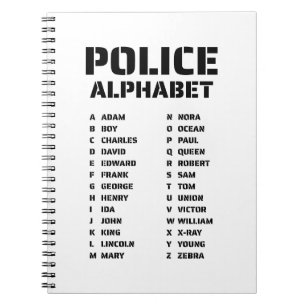 Polizei Phonetisches Alphabet Spiralblock Notizblock