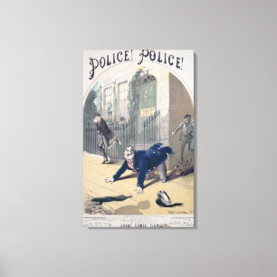 Polizei! Polizei! Lied-Bucheinband, c.1865 Leinwanddruck